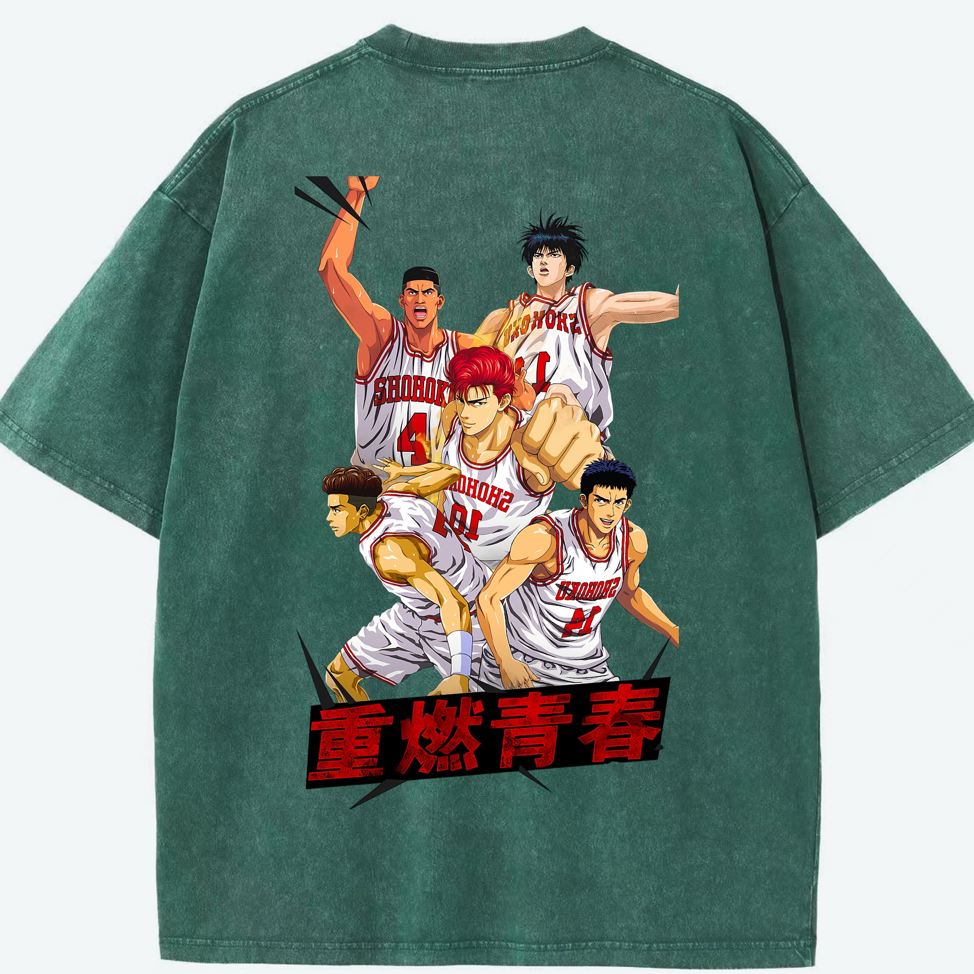 （画像用） SLAM DUNK／スラムダンク 綿100% ヴィンテージ風 半袖Tシャツ（背面プリント）